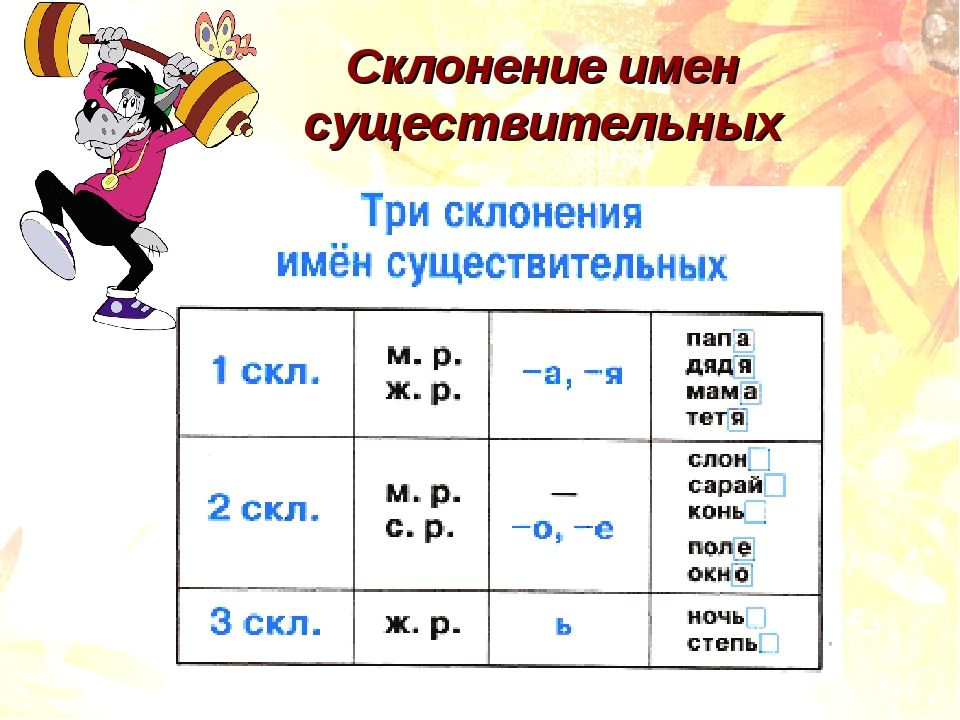 Типы склонений